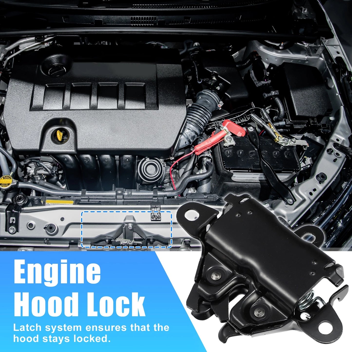 1 Pcs Metal Black Hood Latch Lock for Toyota Tacoma (2005–2011)