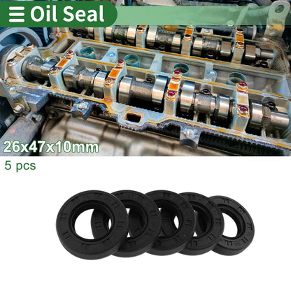Oil Seal 26x47x10mm NBR Rubber Black Rotary Shaft Seal