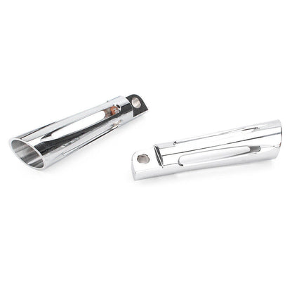 Chrome Front Foot Pegs & Pedal Pads for Harley Touring Road King (1991-2015)