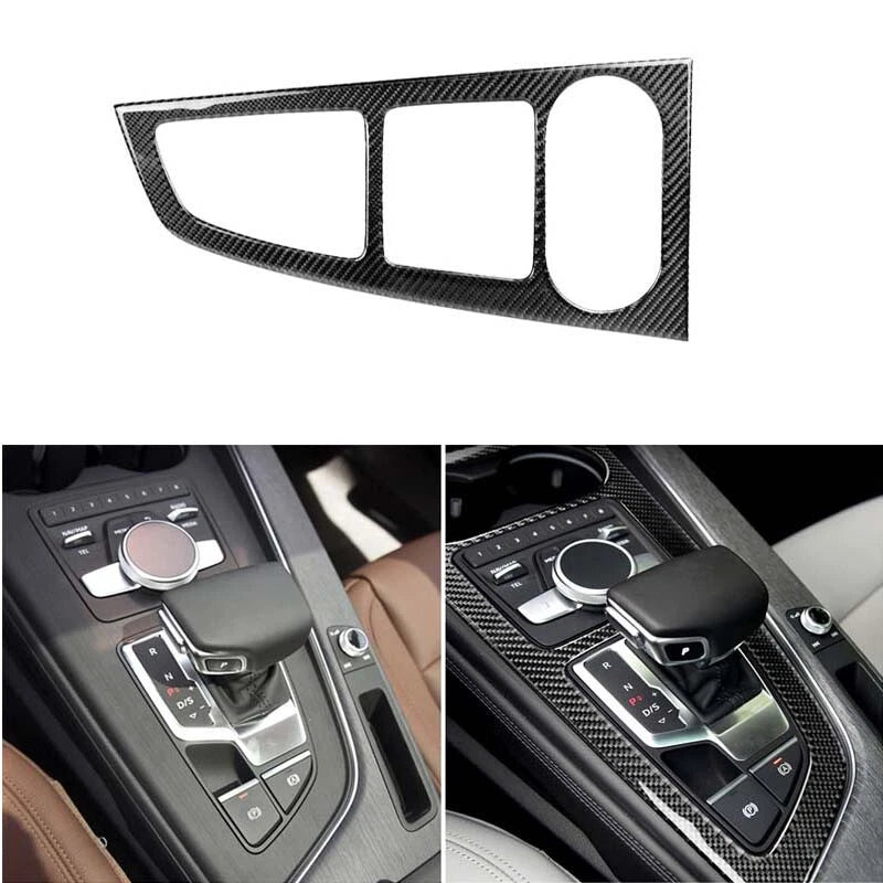For Audi A4 2017-2019 Real Carbon Fiber Center Console Panel Cover Trim