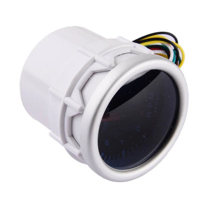 2" 52mm 12V White LED Tachometer Gauge for Car (0-8000 RPM) Black Face