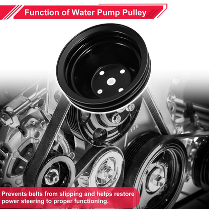 LWP Double-Groove Long Water Pump Pulley for Chevy SBC Small Block