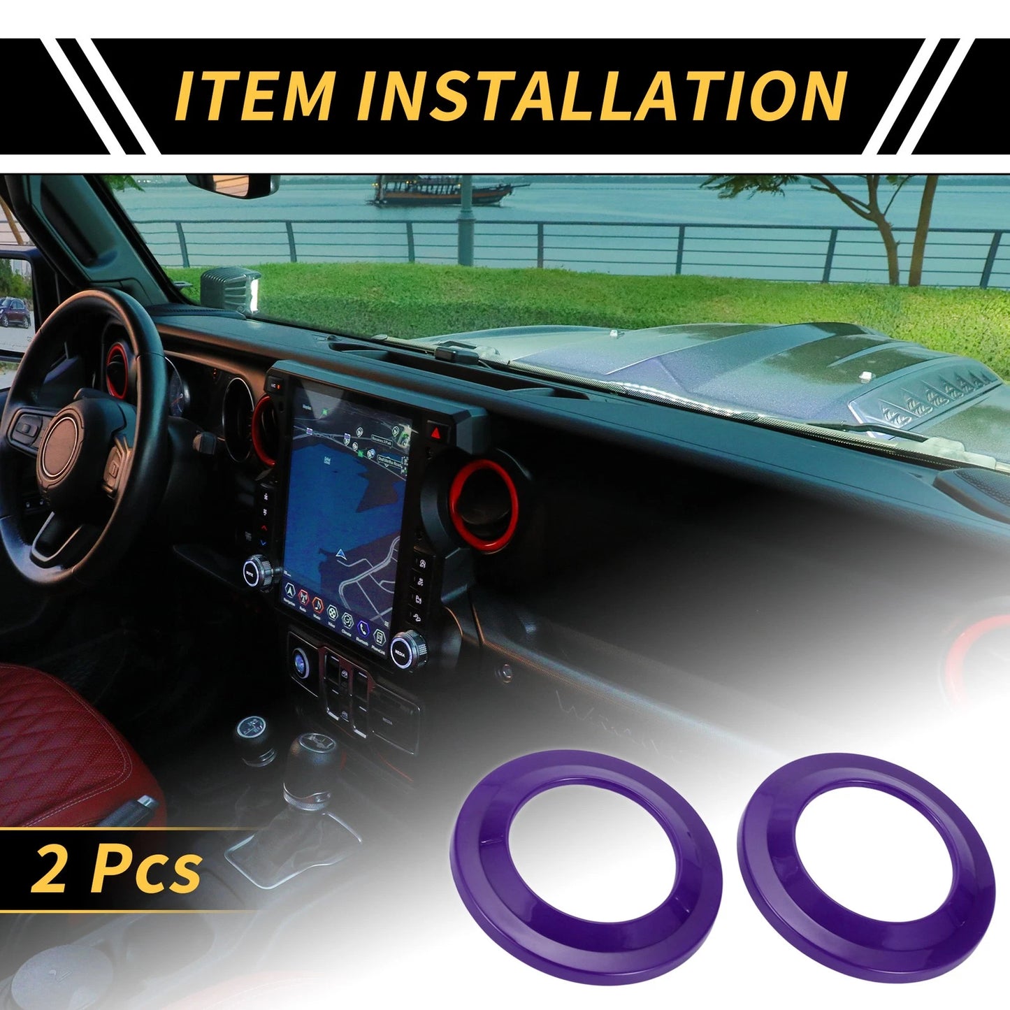 A Pillar Speaker Ring Cover Trim for Jeep Wrangler JK (2007-2014) Purple