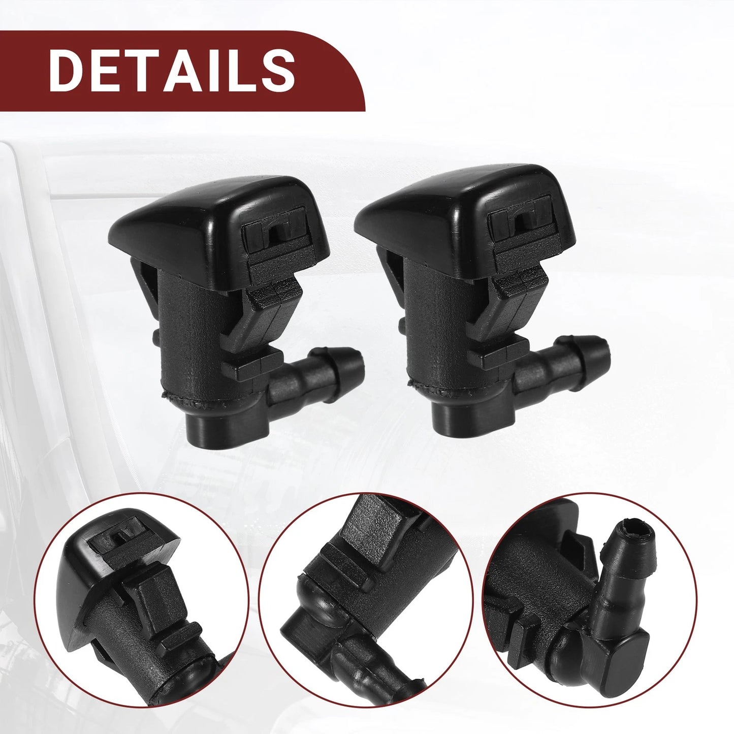 Windshield Washer Nozzle Set for Toyota Tacoma (2016-2023) with Hose & Connectors