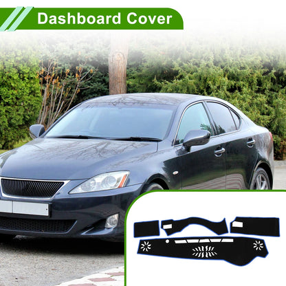 Dashboard Cover Black Blue for Lexus IS 30 Series (2013-2023) 1 Pc