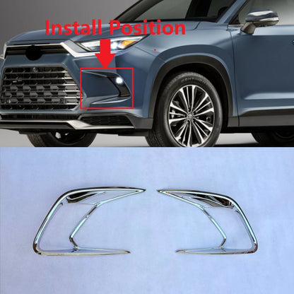 ABS Chrome Front Fog Light Lamp Cover Trim for 2024-2025 Toyota Grand Highlander