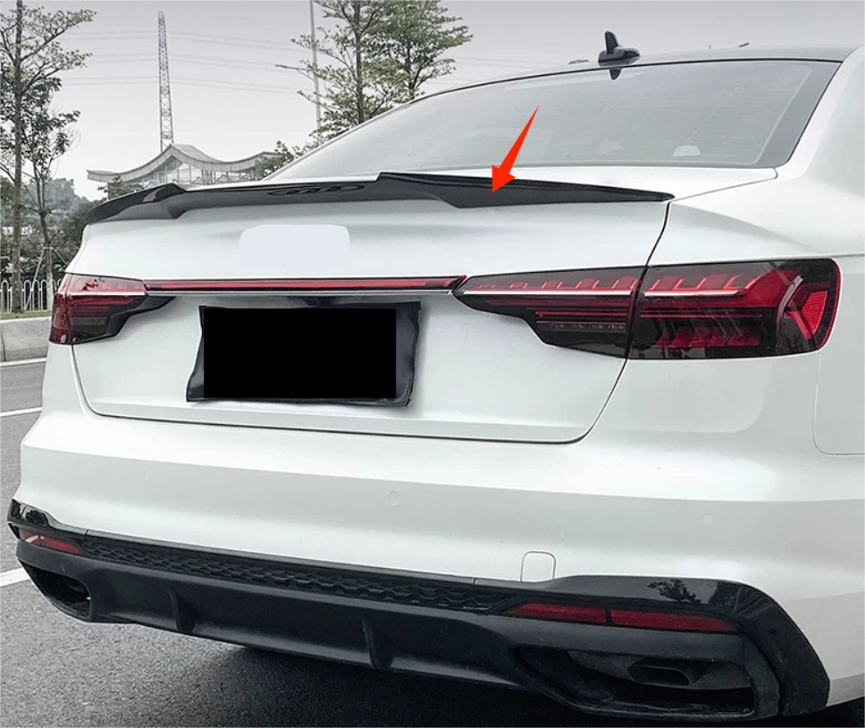 Rear Carbon Fiber Spoiler Wing for Audi B9 A4 S4 Sedan V Style (2017-2024)