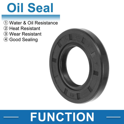 Oil Seal / 25x47x7mm Black / Rotary Shaft Seal for Universal