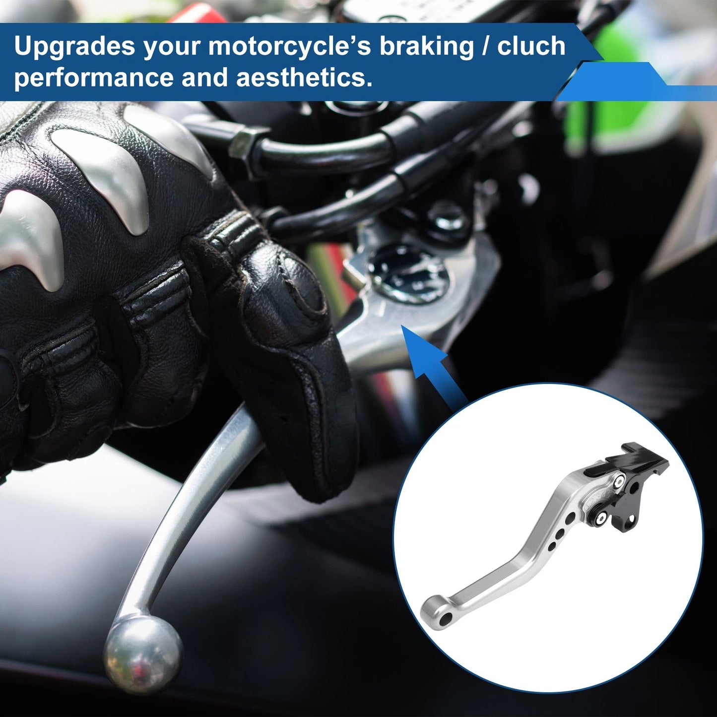 1 Pair Brake Clutch Lever Silver for Kawasaki ZX-9R/ZX-9 (1994–1997)