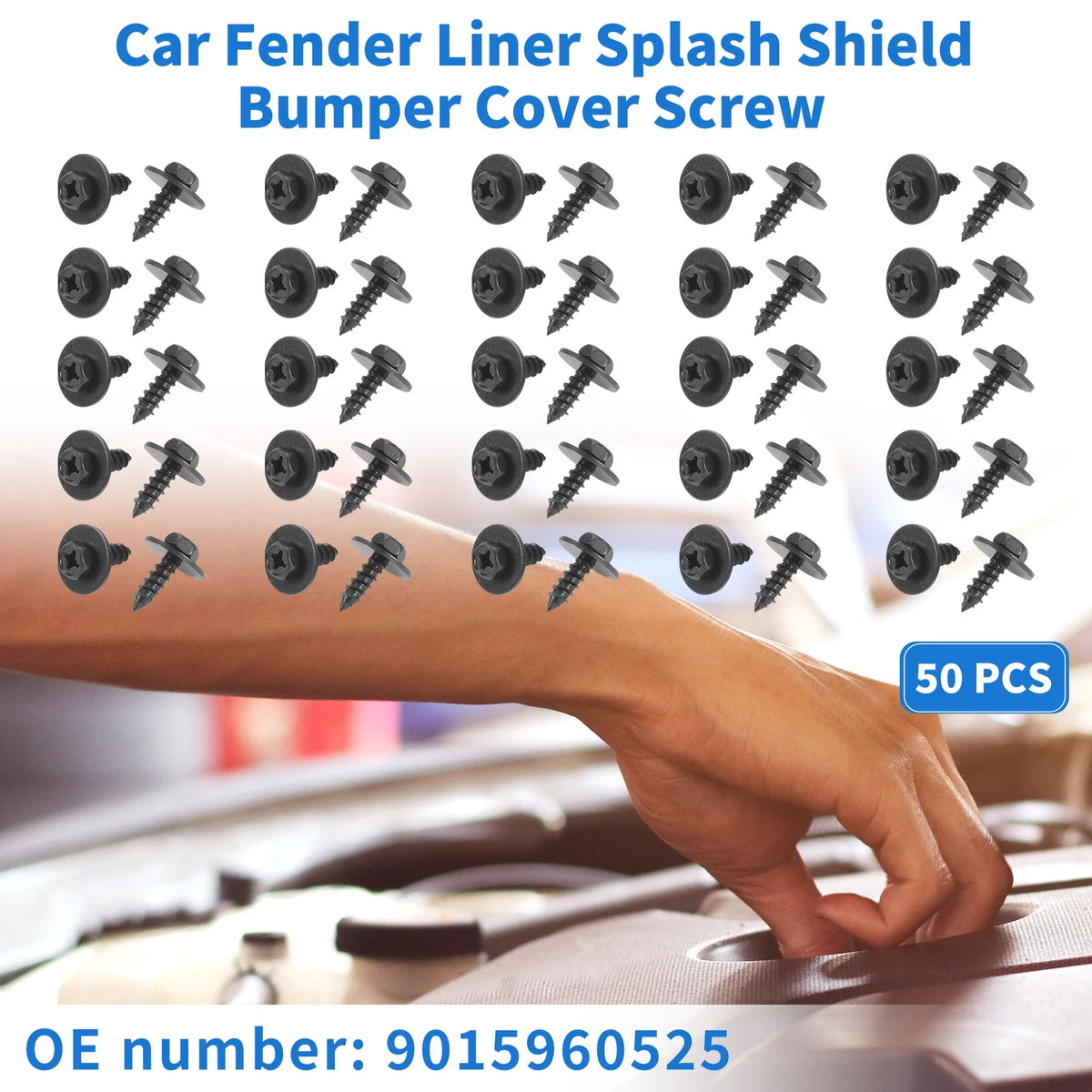 50 Pcs Fender Liner Splash Shield Bumper Cover Screws for Toyota Avalon