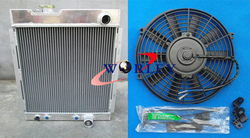 56mm Aluminum Radiator & 16" Fan for Ford Mustang V8 289 302 (1964-1966)