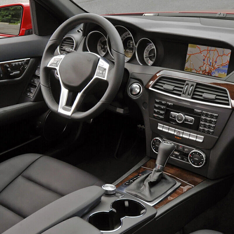 Chrome Steering Wheel Cover Trim for Mercedes W176 W204 W212 (2012-2014)