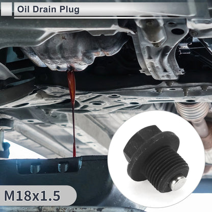 1 Set M18x1.5 1.14 Height Engine Oil Drain Plug with Gasket for Car Motorcycle