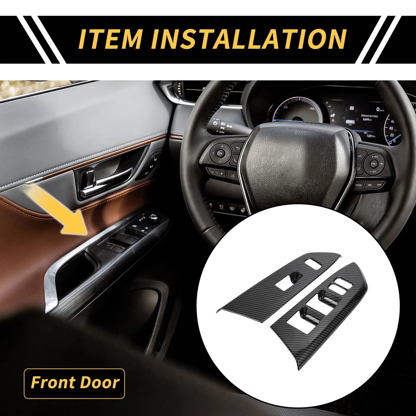 Carbon Fiber Pattern Door Window Switch Panel for Toyota Tundra (2014–2021)