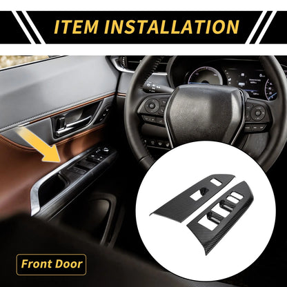 Carbon Fiber Pattern Door Window Switch Panel for Toyota Tundra (2014–2021)