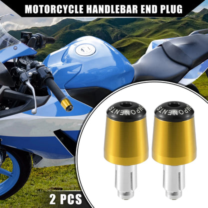 2 Pcs 7/8" 22mm Handlebar End Plug for Honda Gold Tone