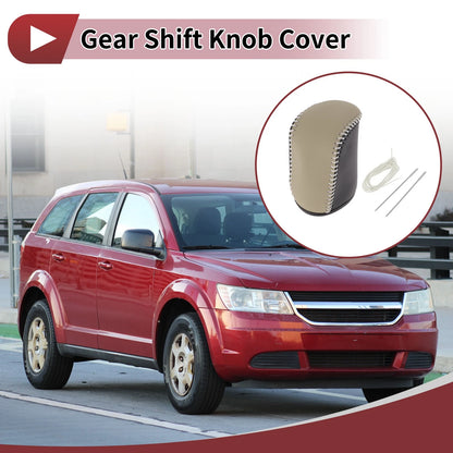 1Pc Gear Shift Knob Cover for Dodge Journey (2011-2020) Black Beige
