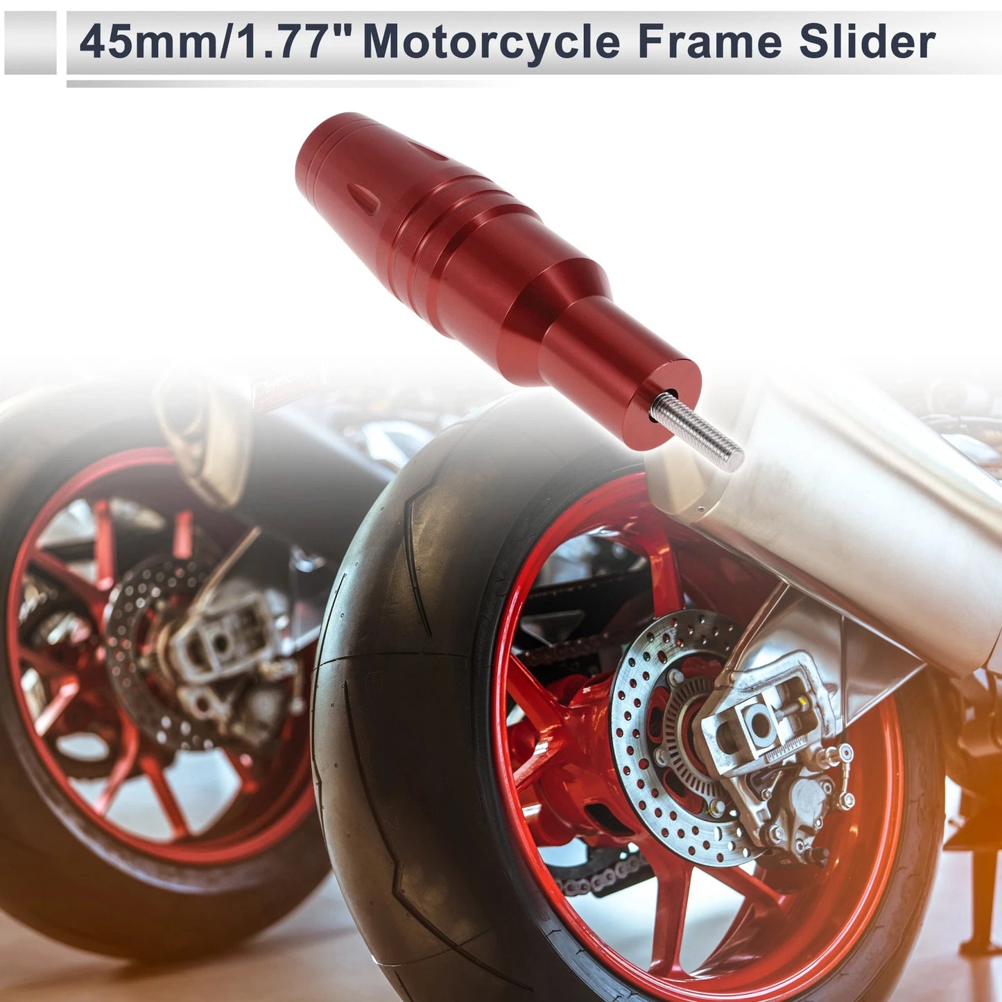 1.11" Aluminum Alloy Motorcycle Slider Frame 1 Set Red