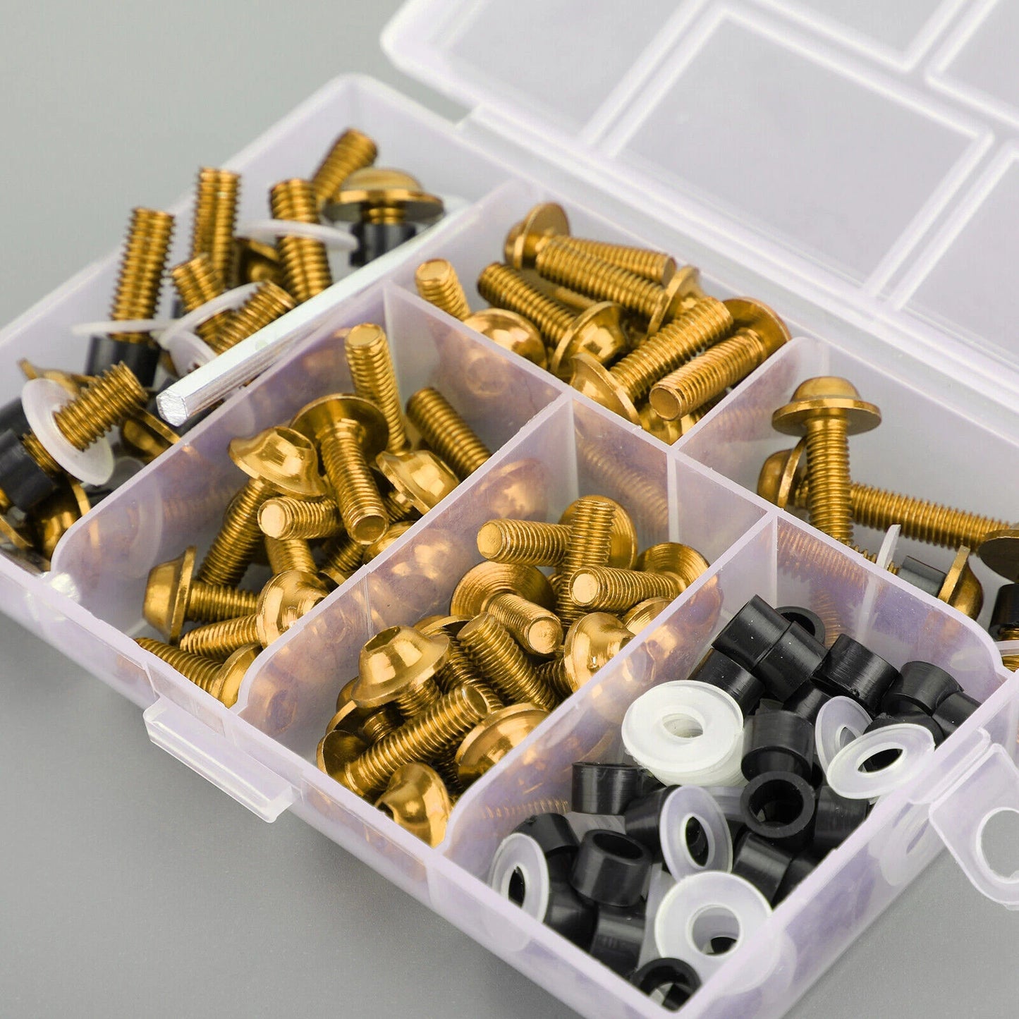 158 Piece Gold Aluminium Fairing Screw Trim Set for Motorcycles