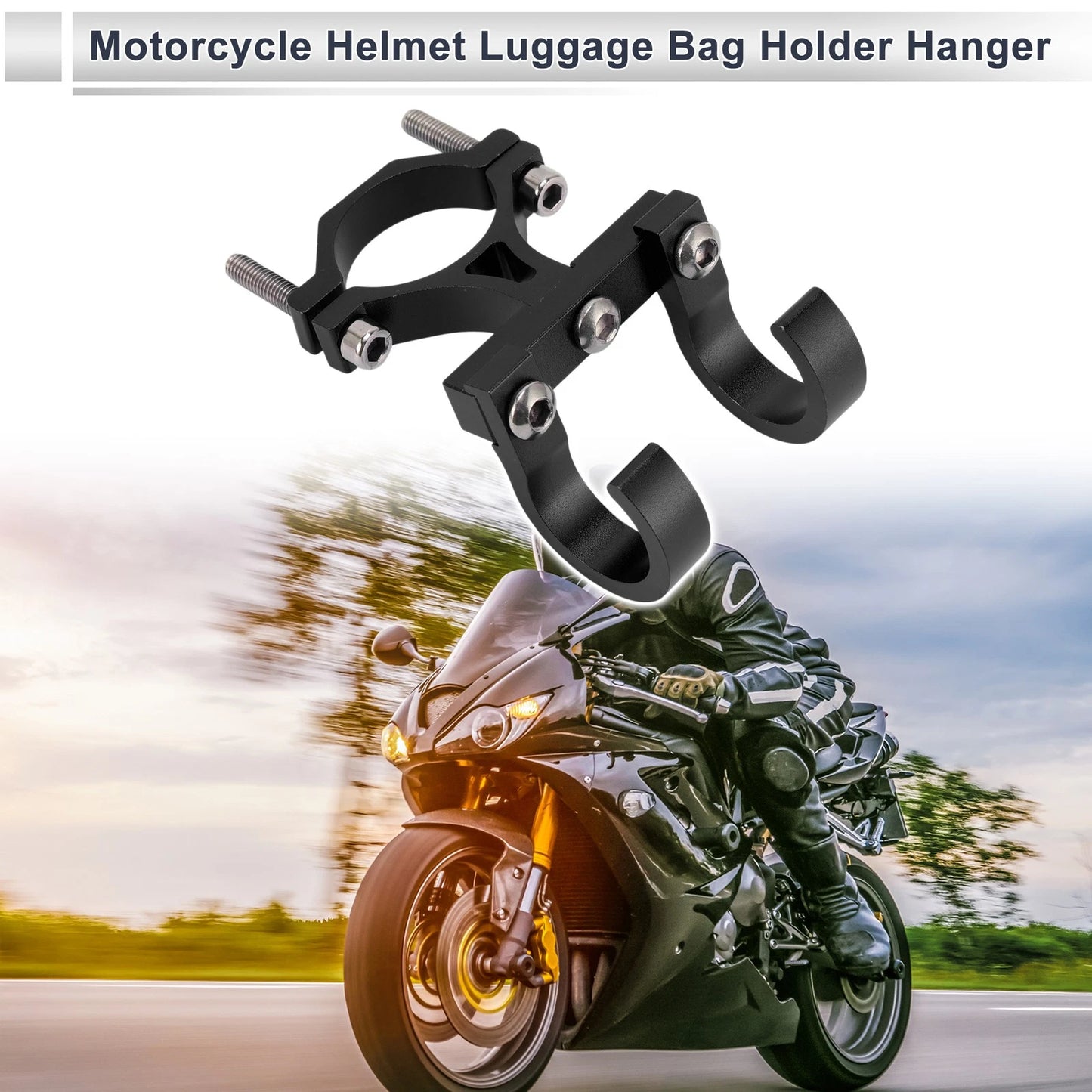Arc Aluminum Alloy Motorcycle Hanging Hook Hexagon Wrench Screw Washer Black
