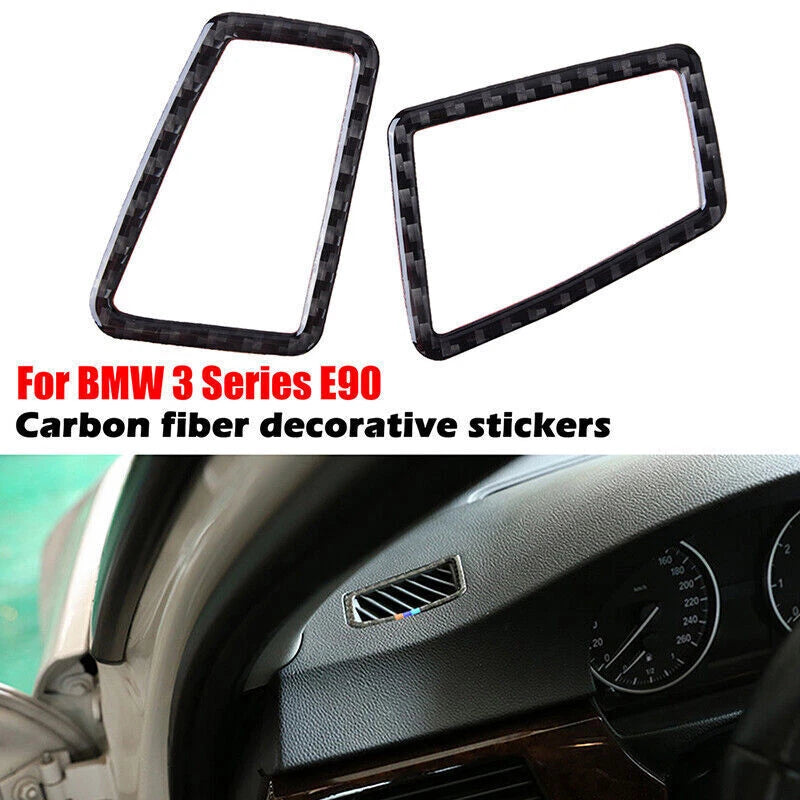 Carbon Fiber Dashboard Air Vent Outlet Frame Cover for BMW E90 E92 (2007-2013)