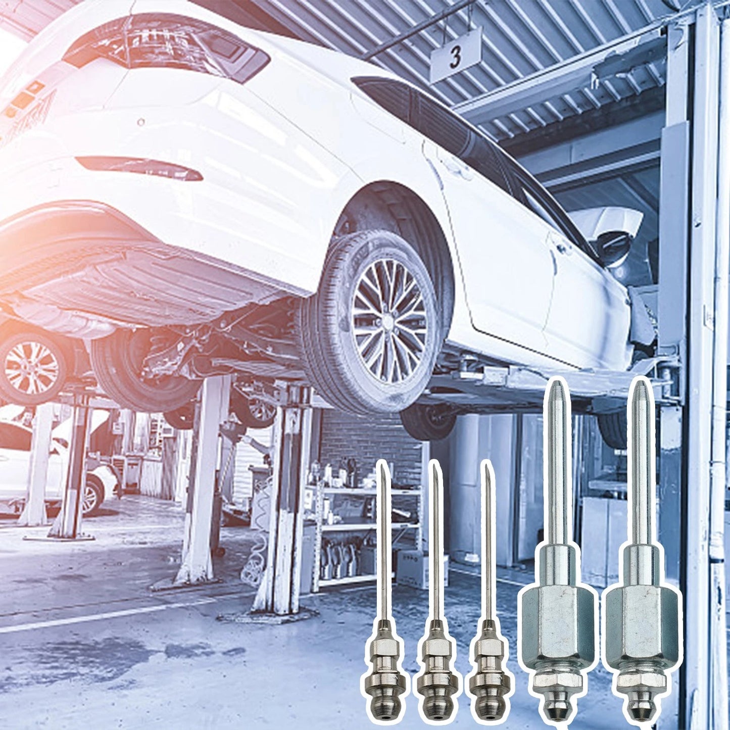 5 x Grease Injector Needle Tip Portable Coupling for Cone Applications
