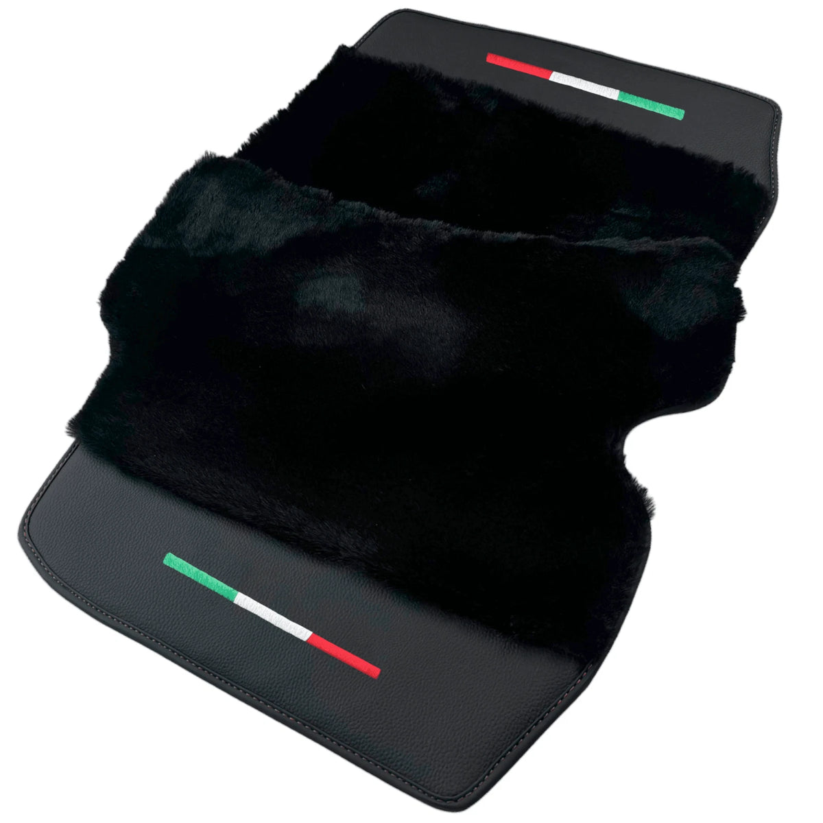 Black Sheepskin Floor Mats for Ferrari Roma (2021-2023)