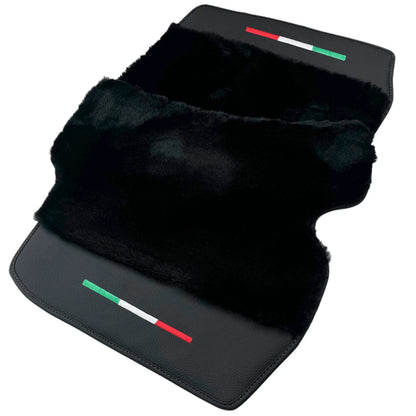 Black Sheepskin Floor Mats for Ferrari Roma (2021-2023)