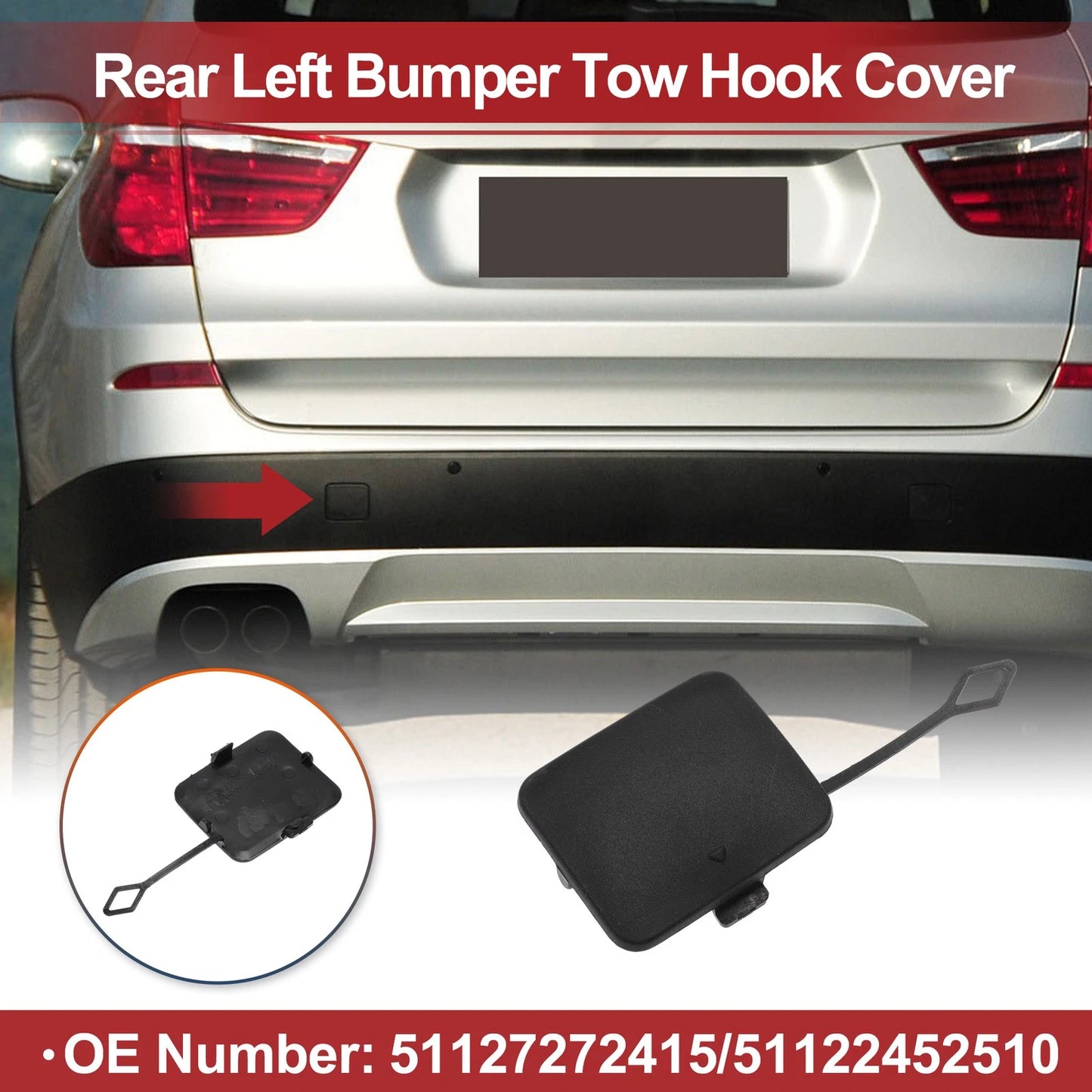 Tow Hook Cover Cap for BMW X3 xDrive28i (2011-2017)