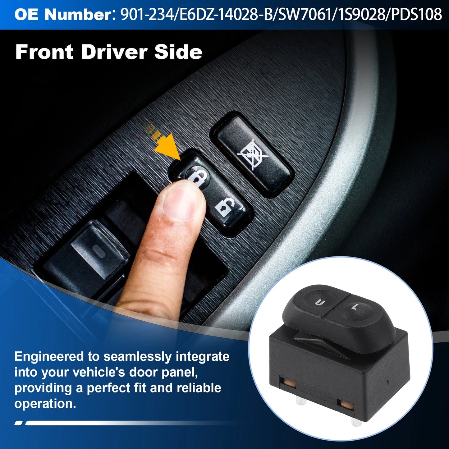 Driver Side Door Lock Switch for Ford F-150 F-250 F-350 (1991-1996)