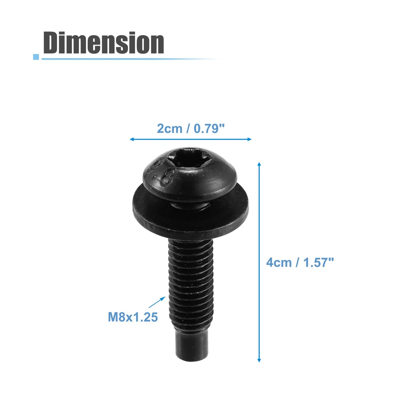12 x Hard Top Torx Screws for Jeep Wrangler (2007-2018) Extra Long Black