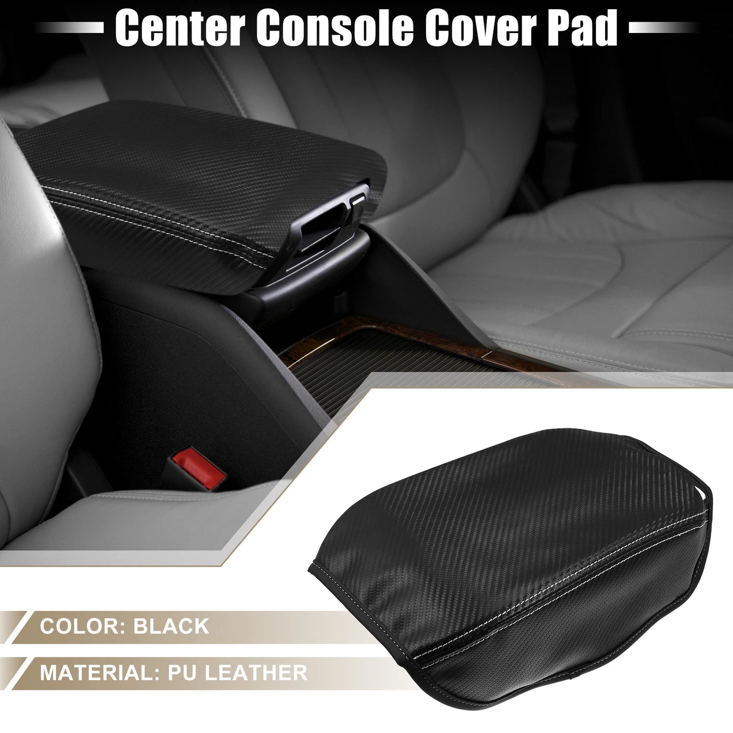 Center Console Pad Armrest Seat Box Cover Black for Jeep Wrangler JL/JLU (2018-2023)
