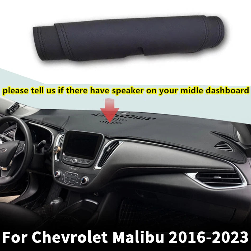 Leather Dashboard Dashmat Anti-Sun Mat Pad for Chevrolet Malibu (2016–2023)
