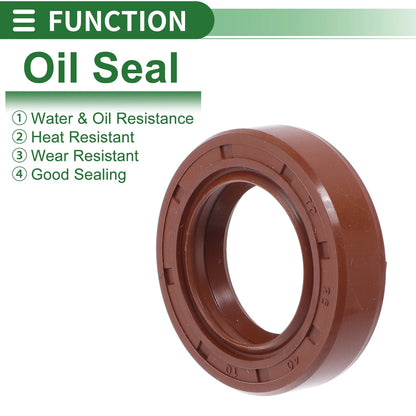 Oil Seal 5 x Seal Ring Rotary Shaft Seal FKM Rubber 25x40x10mm Brown for Make Model