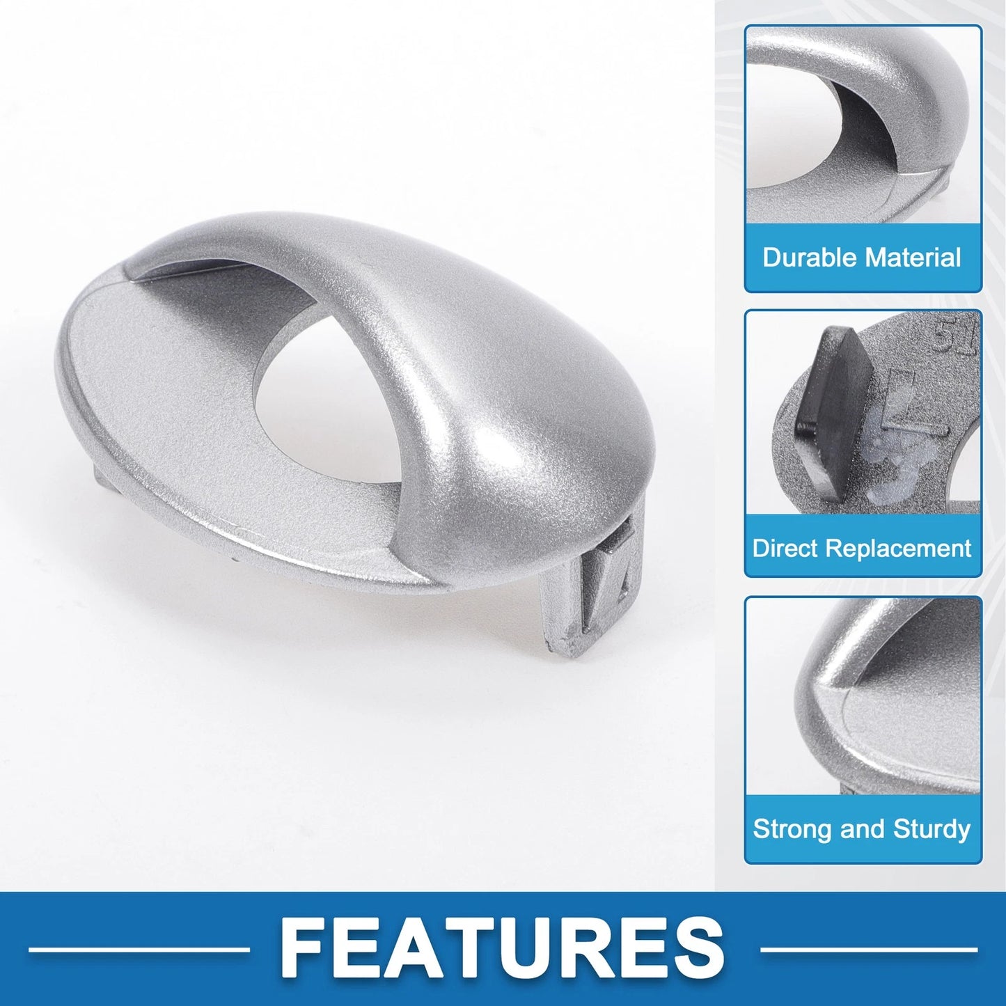 Front Left Headlight Washer Nozzle Cover for BMW M3 (2008-2013) Silver Tone
