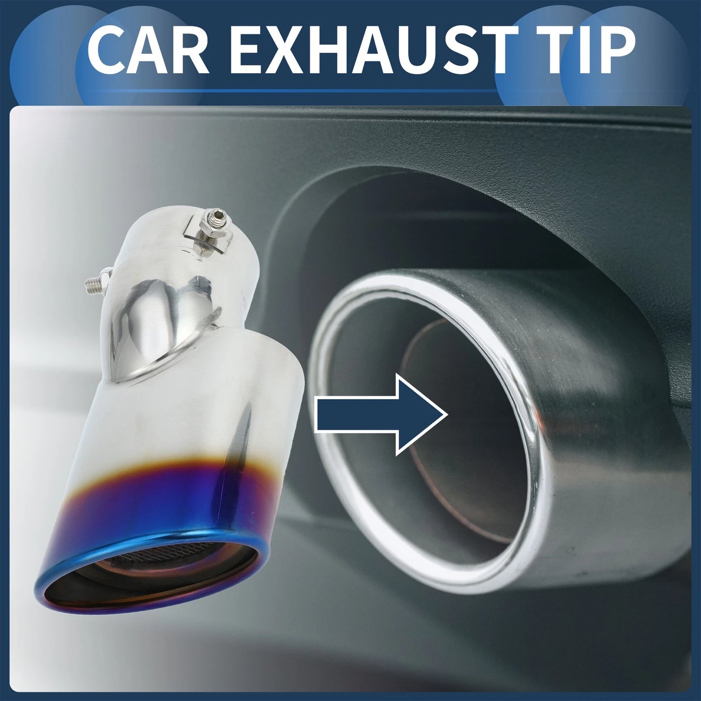 Slant Exhaust Tip 2.3" Inlet for Honda Civic (2016-2019)