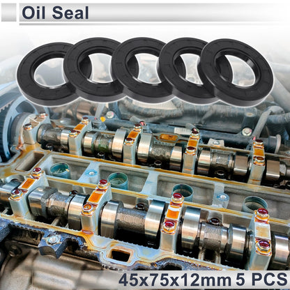 Oil Seal 45x75x12mm 5 Pcs NBR Rubber Seal Ring Rotary Shaft for MakeModel