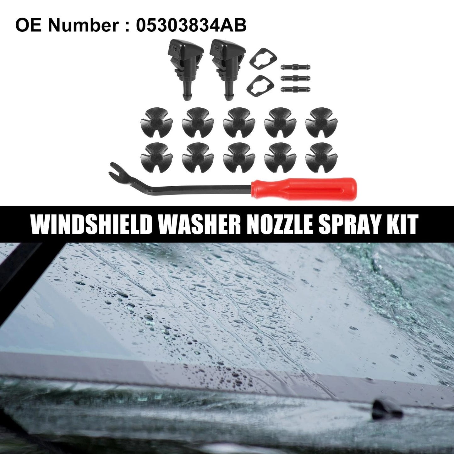 18pcs Front Windshield Washer Nozzles for Jeep Patriot (2008-2016)