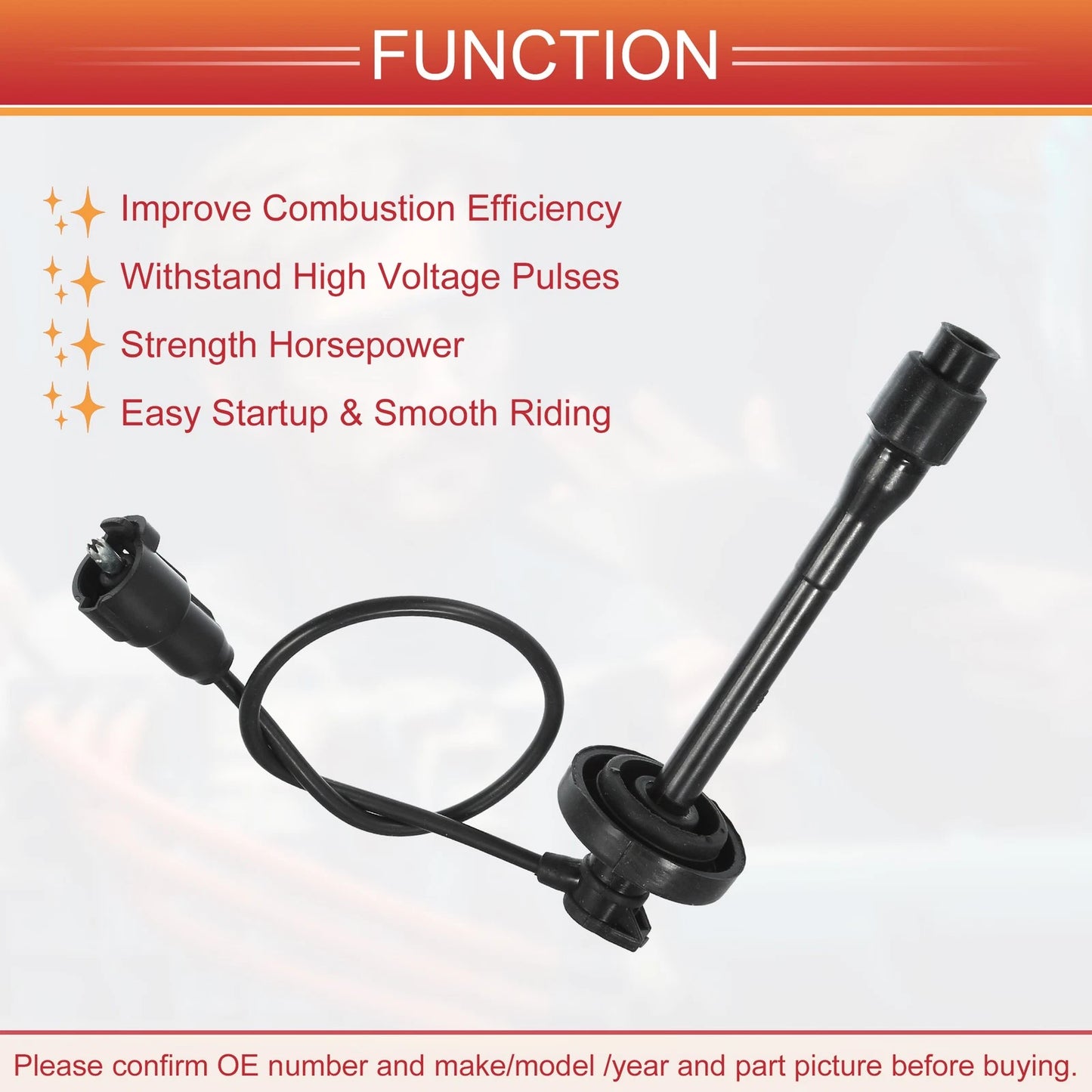 4pcs Ignition Coil Spark Plug Wire Cable for Toyota Corolla, Chevrolet Prizm