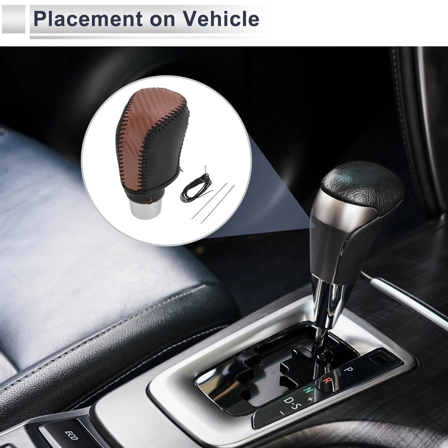 Brown Carbon Fiber Gear Shift Knob Cover for Toyota Camry (2019-2022)