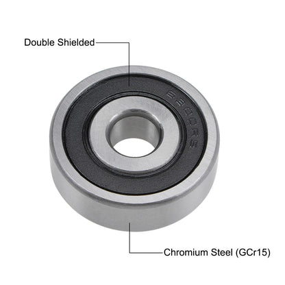 2 x Deep Groove Ball Bearing Z2 10x35x11mm Double Sealed Chrome Steel