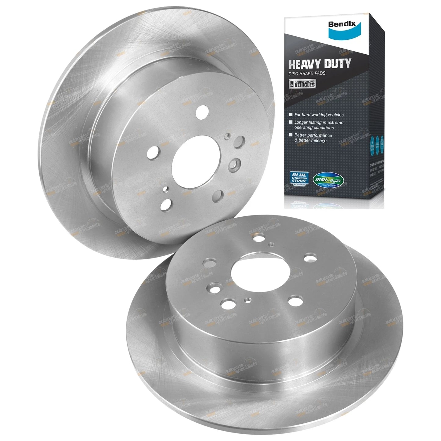 Rear Disc Rotors + HD Pads for Toyota Kluger GSU40/GSU45 V6 3.5L