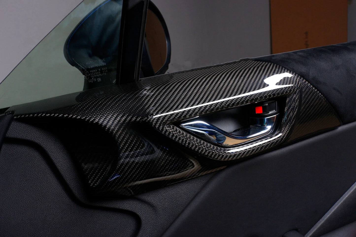 Gloss Carbon Fiber Inner Door Lock Panel Cover for SUBARU BRZ, TOYOTA GR86 (22-24)