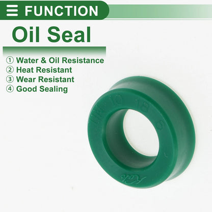 Oil Seal Rotary Shaft Seal TPU 10x18x6mm High-Pressure Green 5 Pcs