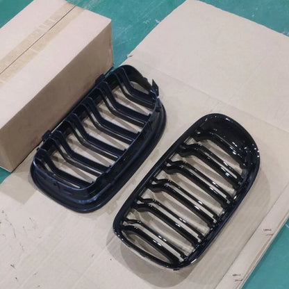 Front Kidney Grille Grill Pair Gloss Black for BMW E90 E91 325i 328i (2009-2011)