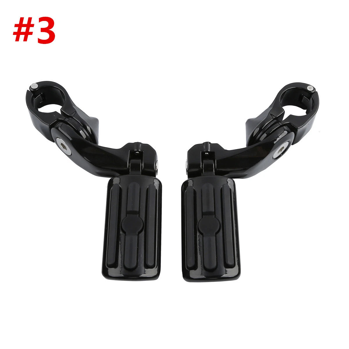 1-1/4" Black Short Angled Highway Engine Guard Foot Pegs for Harley