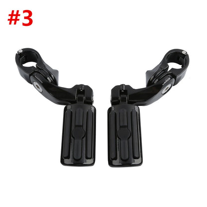 1-1/4" Black Short Angled Highway Engine Guard Foot Pegs for Harley