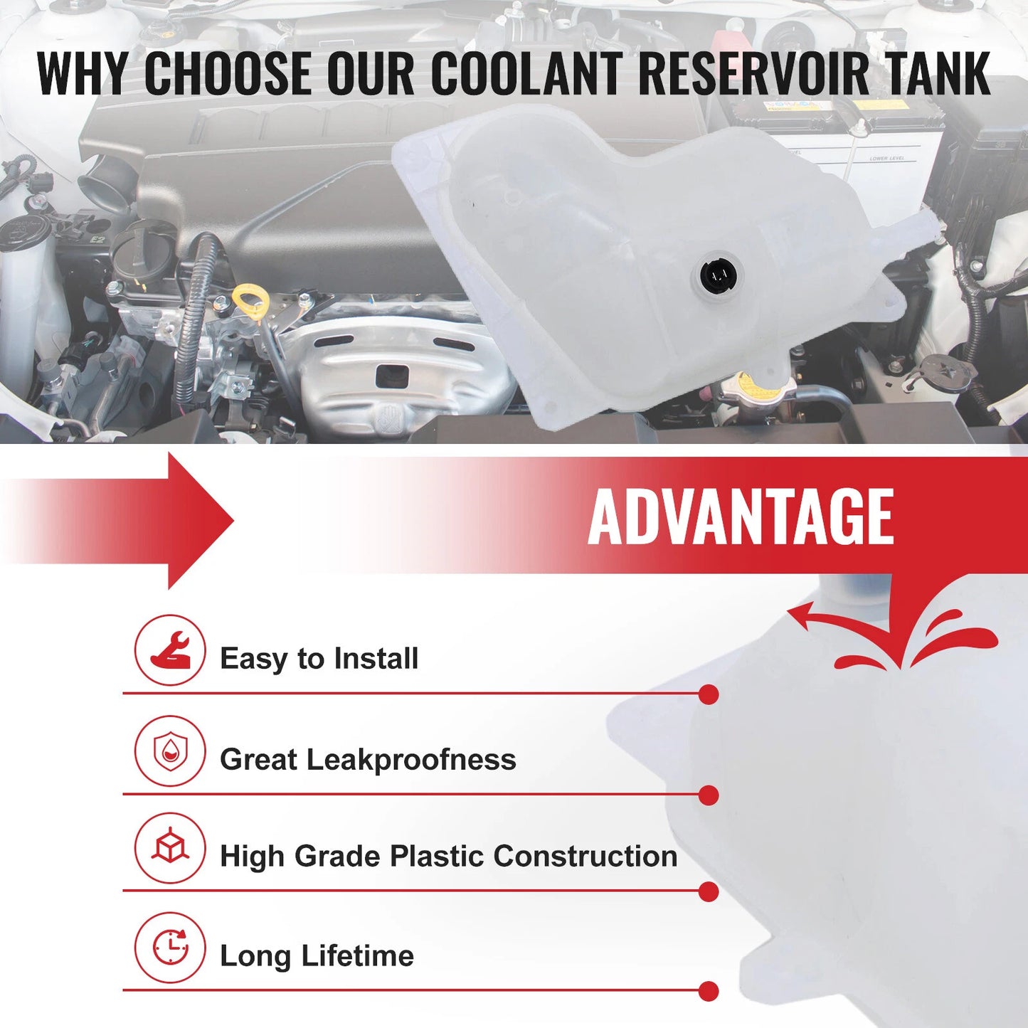 Coolant Expansion Tank with Sensor for Audi 8D2 8D5 1.8 2.4 2.6 2.8 Quattro