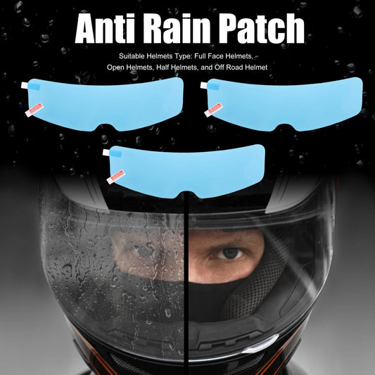 3pcs 9.65"x2.87" Motorcycle Helmet Rain Film Anti Rain Shield Lens Stickers