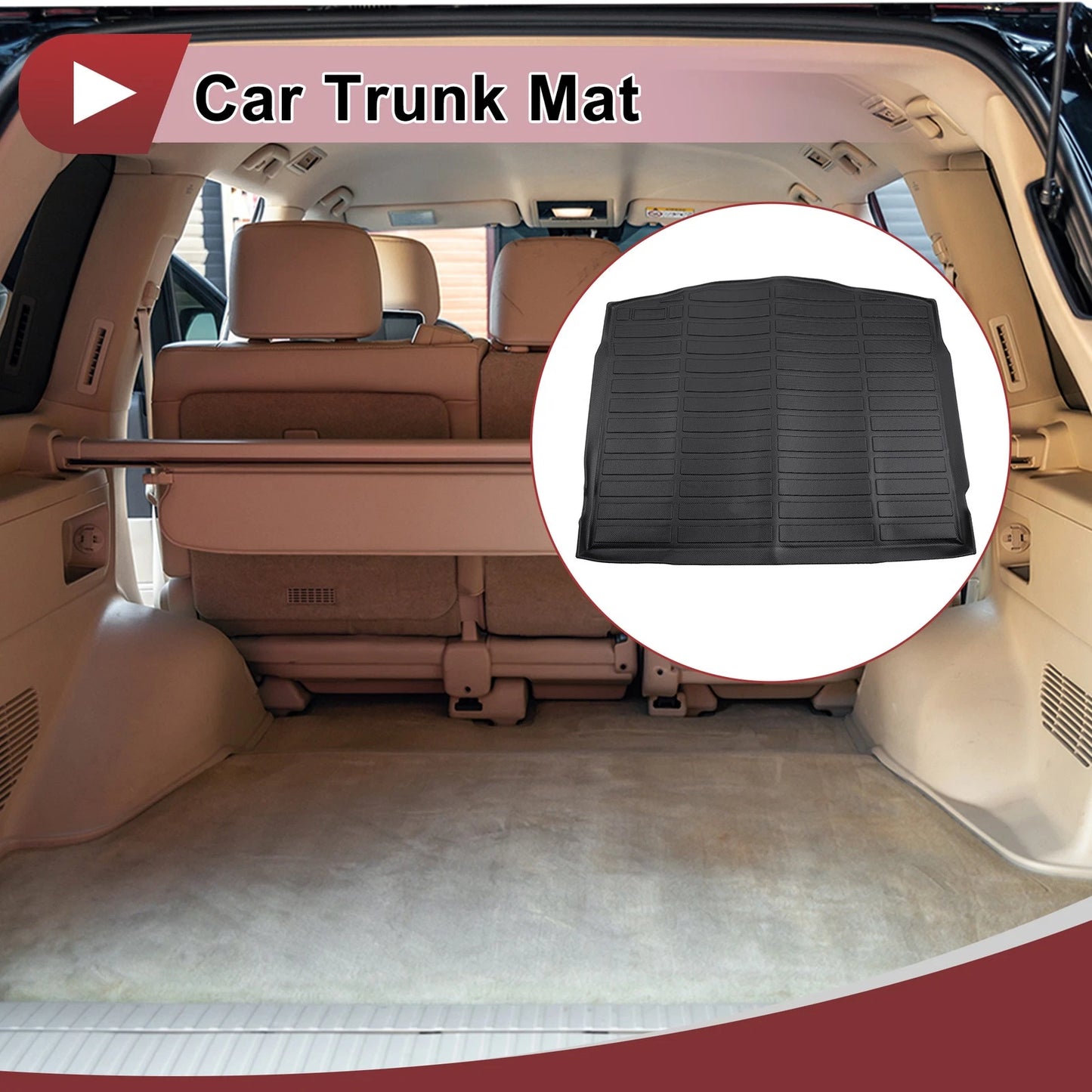 Cargo Liner Rear Trunk Mat for Ford Escape (2020-2024) Black TPE
